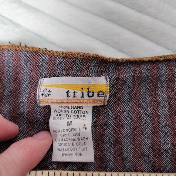 Tribe Art You Wear Boho Beachy Tank M Handwoven Cotton Cottagecore Festival Top - Picture 6 of 9
